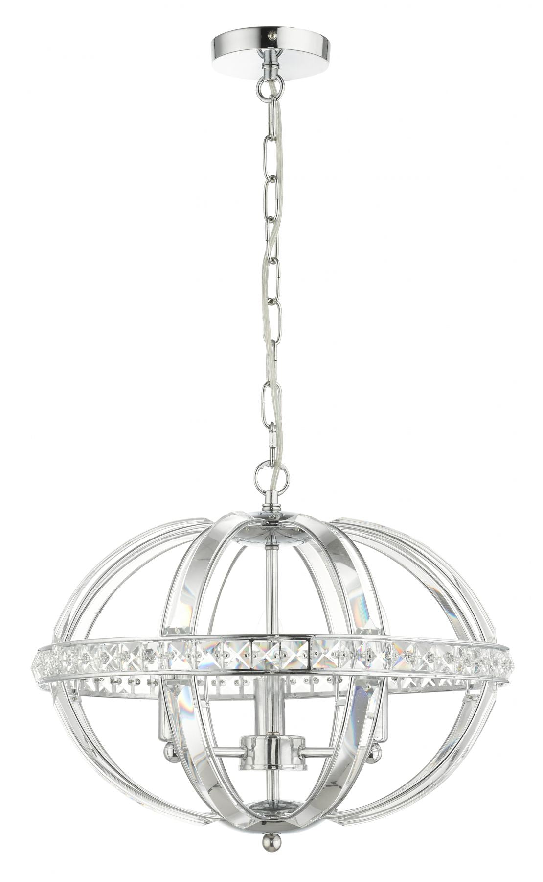 Magnalux Laura 3 Light Oval Pendant Polished Chrome Part Number - LAU03CH