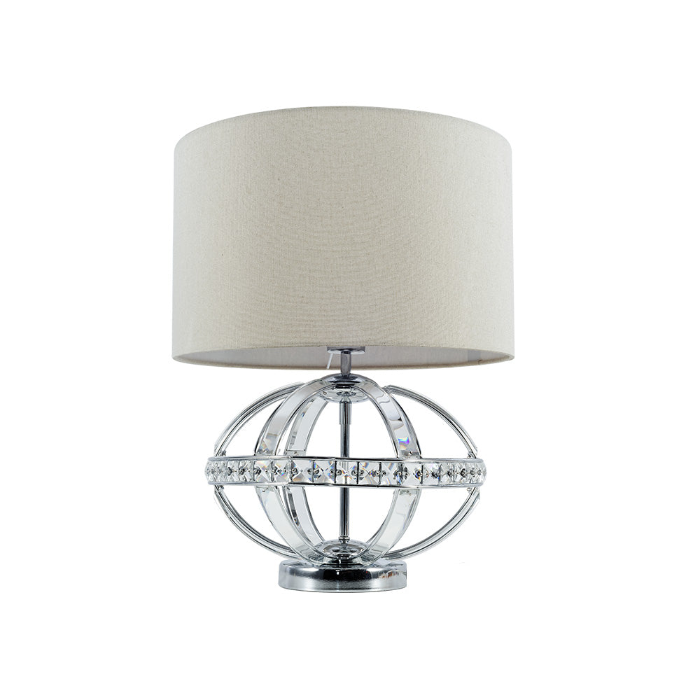 Magnalux Laura Polished Chrome Crystal Table Lamp Part Number - LAU01CHTL