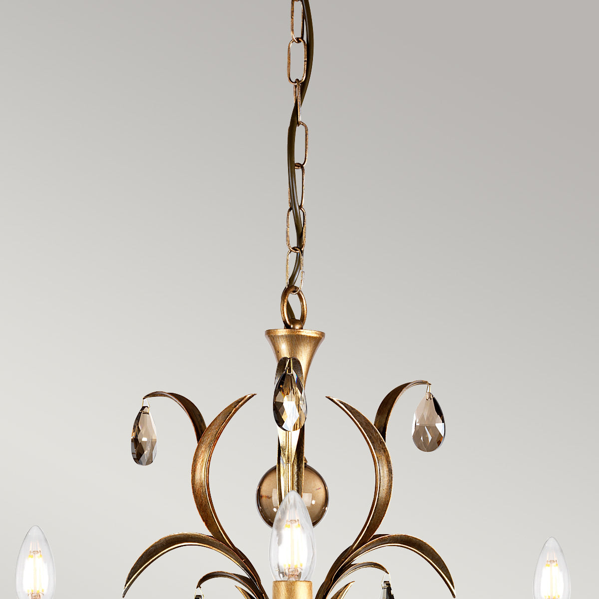 Elstead Lighting Chandelier from the Lily range. Lily 3 Light Chandelier Product Code = LL3-ANT-BRZ
