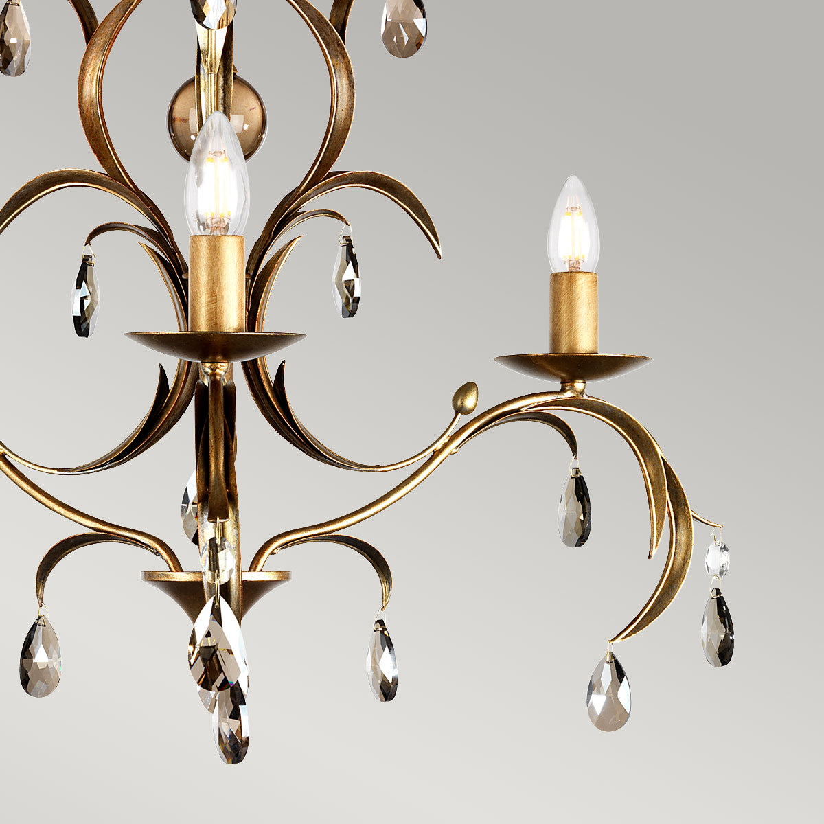 Elstead Lighting Chandelier from the Lily range. Lily 3 Light Chandelier Product Code = LL3-ANT-BRZ