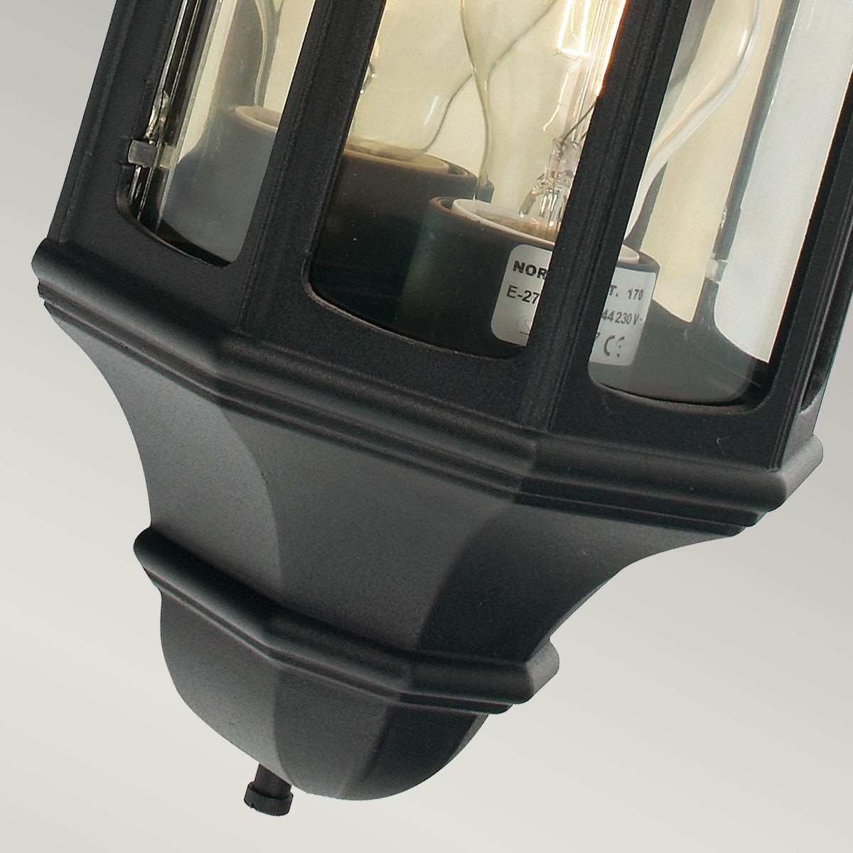 Norlys Malaga 1 Light Wall Lantern - Black M8-BLACK