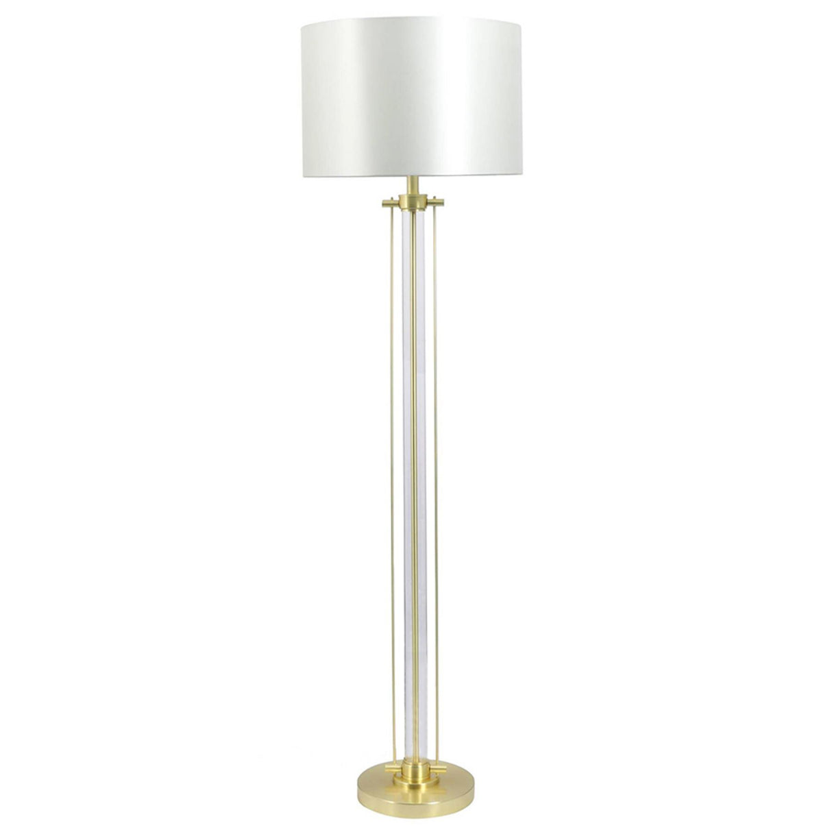 Magnalux Malone Satin Brass Floor Lamp with Shade Part Number - MAL01SBFL