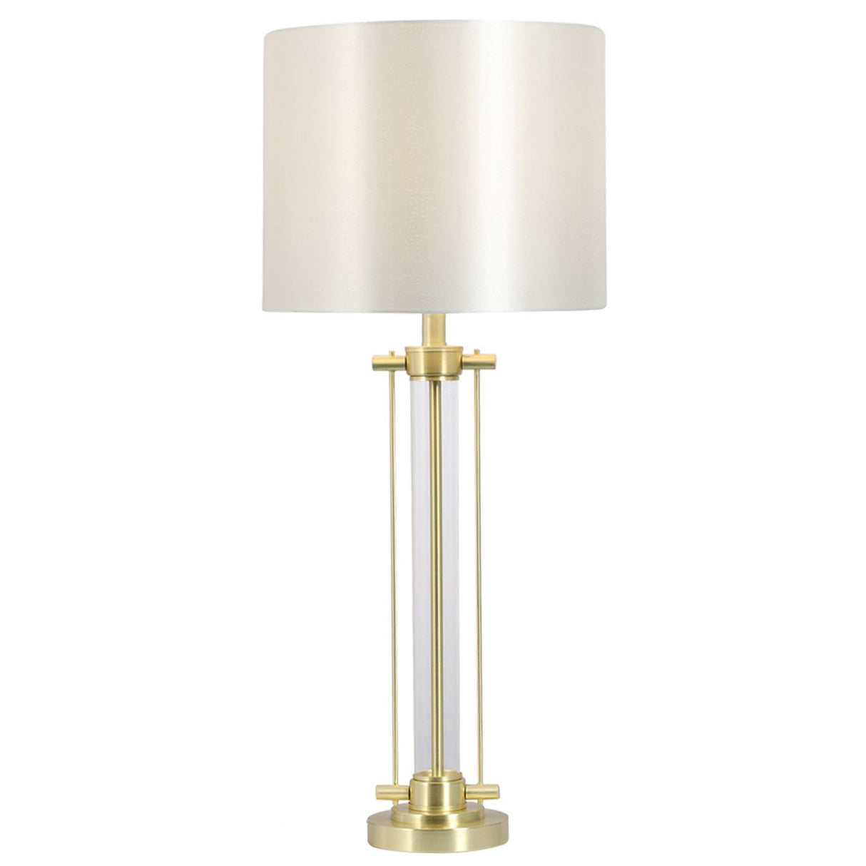 Magnalux Malone Satin Brass Table Lamp with Shade Part Number - MAL01SBTL