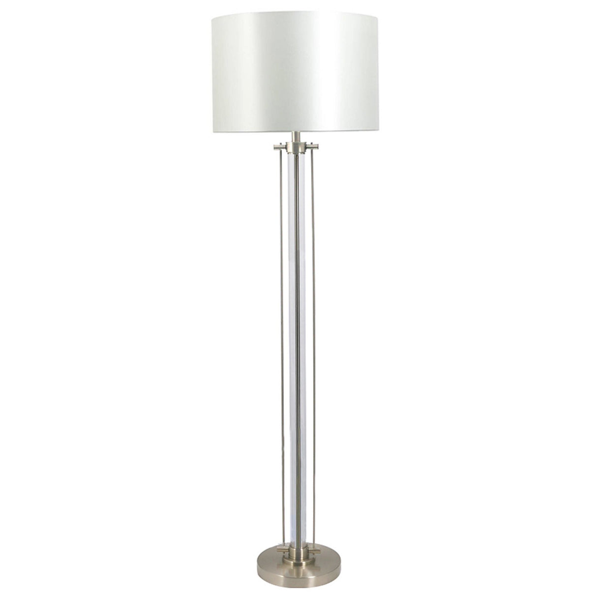 Magnalux Malone Satin Chrome Floor Lamp with Shade Part Number - MAL01SCFL