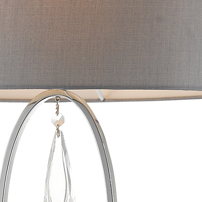 Magnalux Markle Polished Chrome and Crystal Floor Lamp c/w Oval Shade Part Number - MAR01CHFL