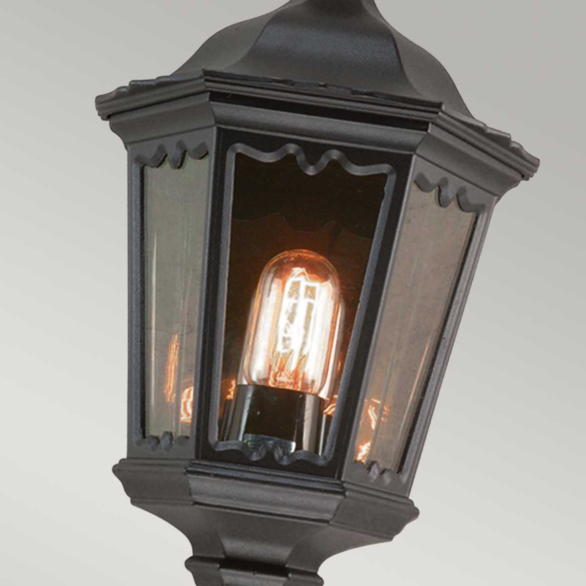 Elstead Lighting Outdoor Wall Light from the Medstead range. Medstead 1 Light Half Lantern Product Code = MD7-BLACK