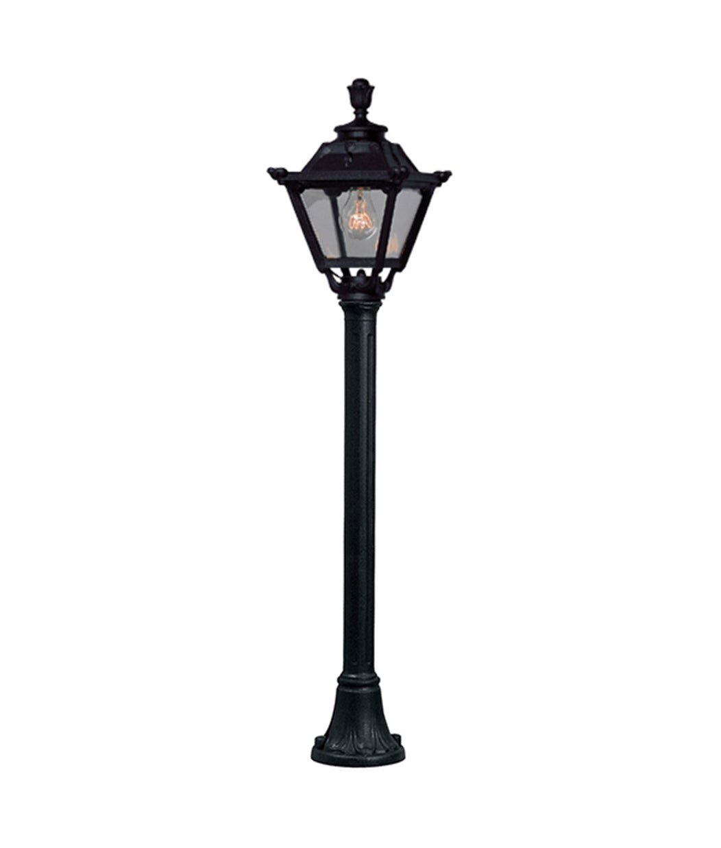 Magnalux Mizar/Golia Black Clear E27 8.5W CCT Post Light Part Number - MIZAR/GOLIA