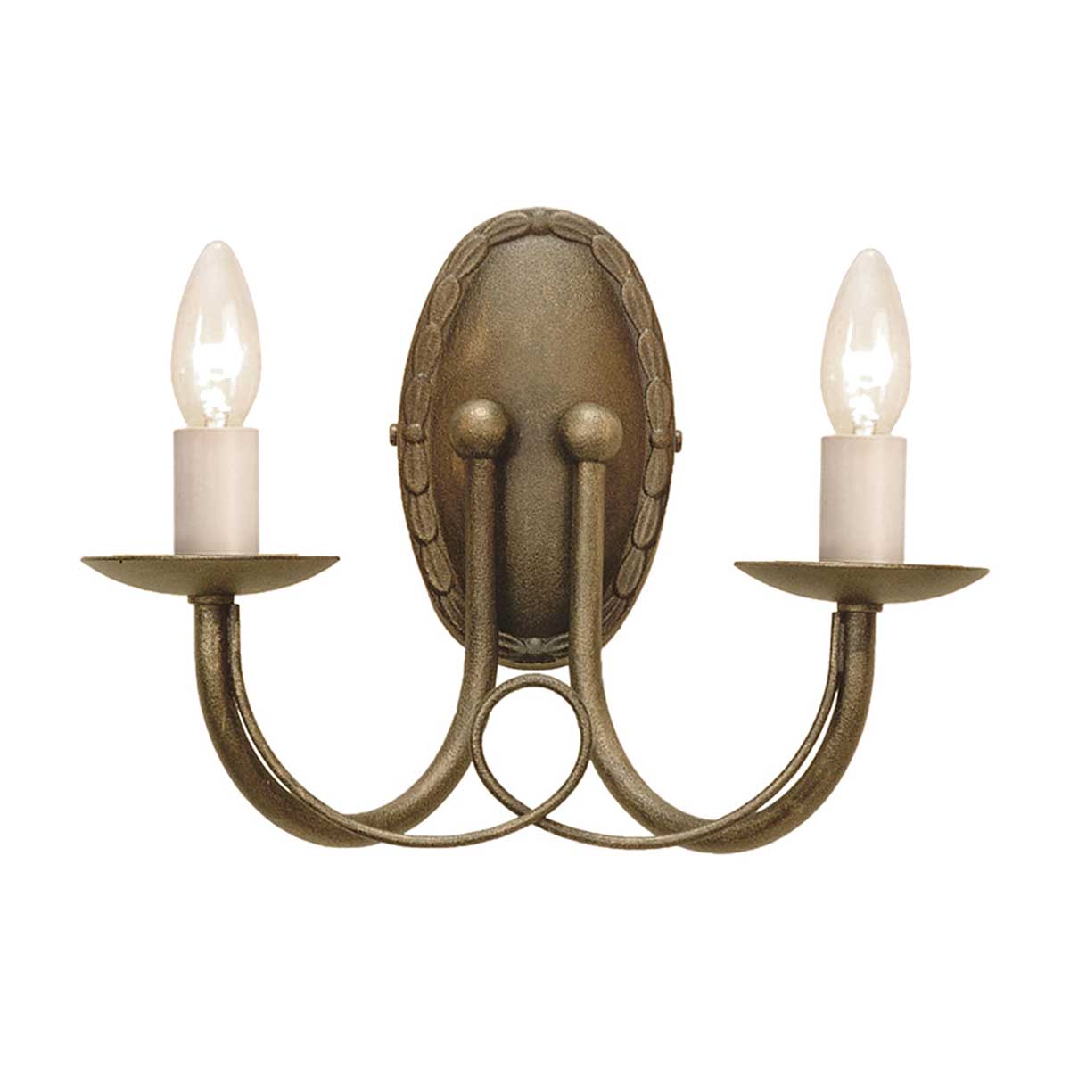 Elstead Lighting Wall Light from the Minster range. Minster 2 Light Wall Light Product Code = MN2-BLK-GOLD