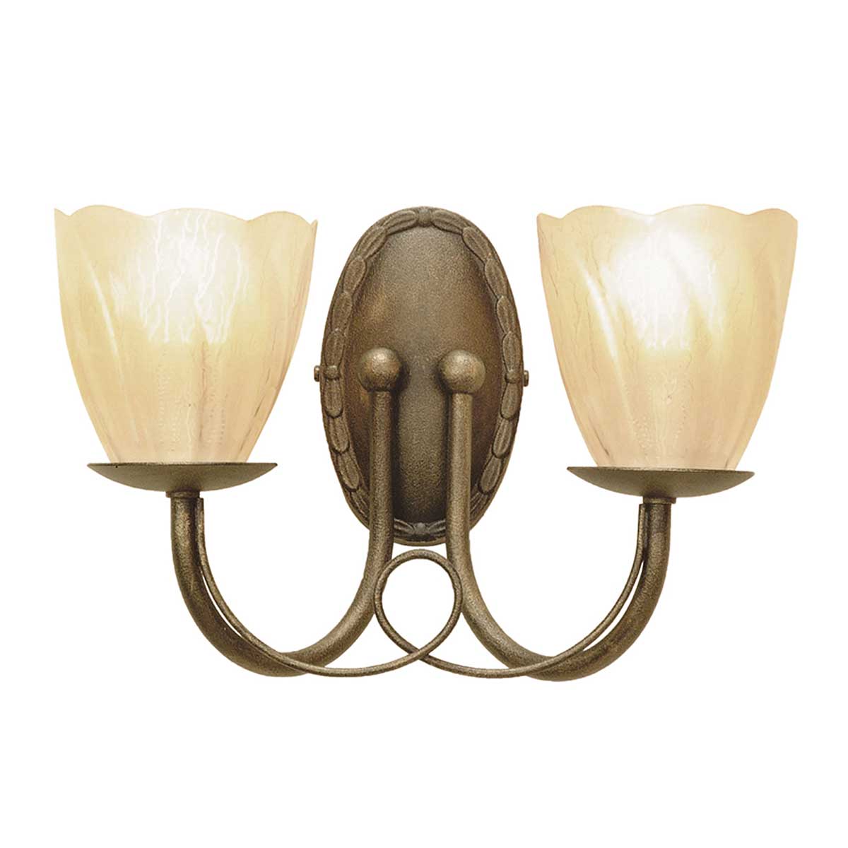 Elstead Lighting Wall Light from the Minster range. Minster 2 Light Wall Light Product Code = MN2-BLK-GOLD