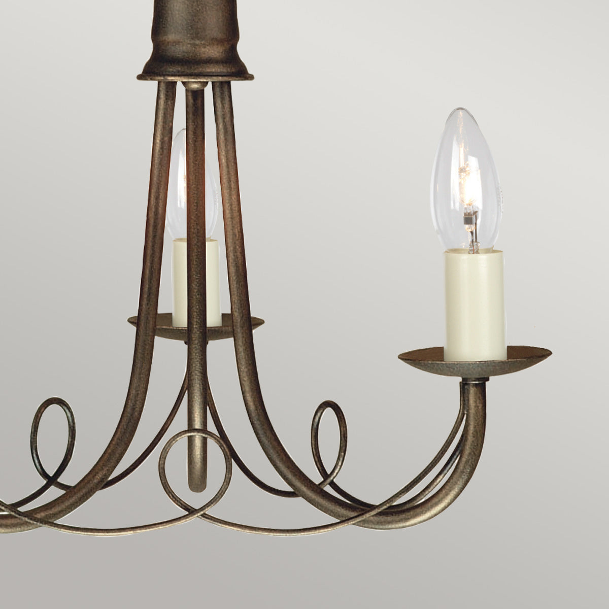Elstead Lighting Chandelier from the Minster range. Minster 3 Light Chandelier Product Code = MN3-BLK-GOLD