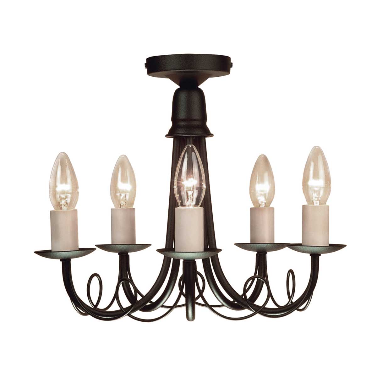 Elstead Lighting Chandelier from the Minster range. Minster 5 Light Chandelier Product Code = MN5-BLACK