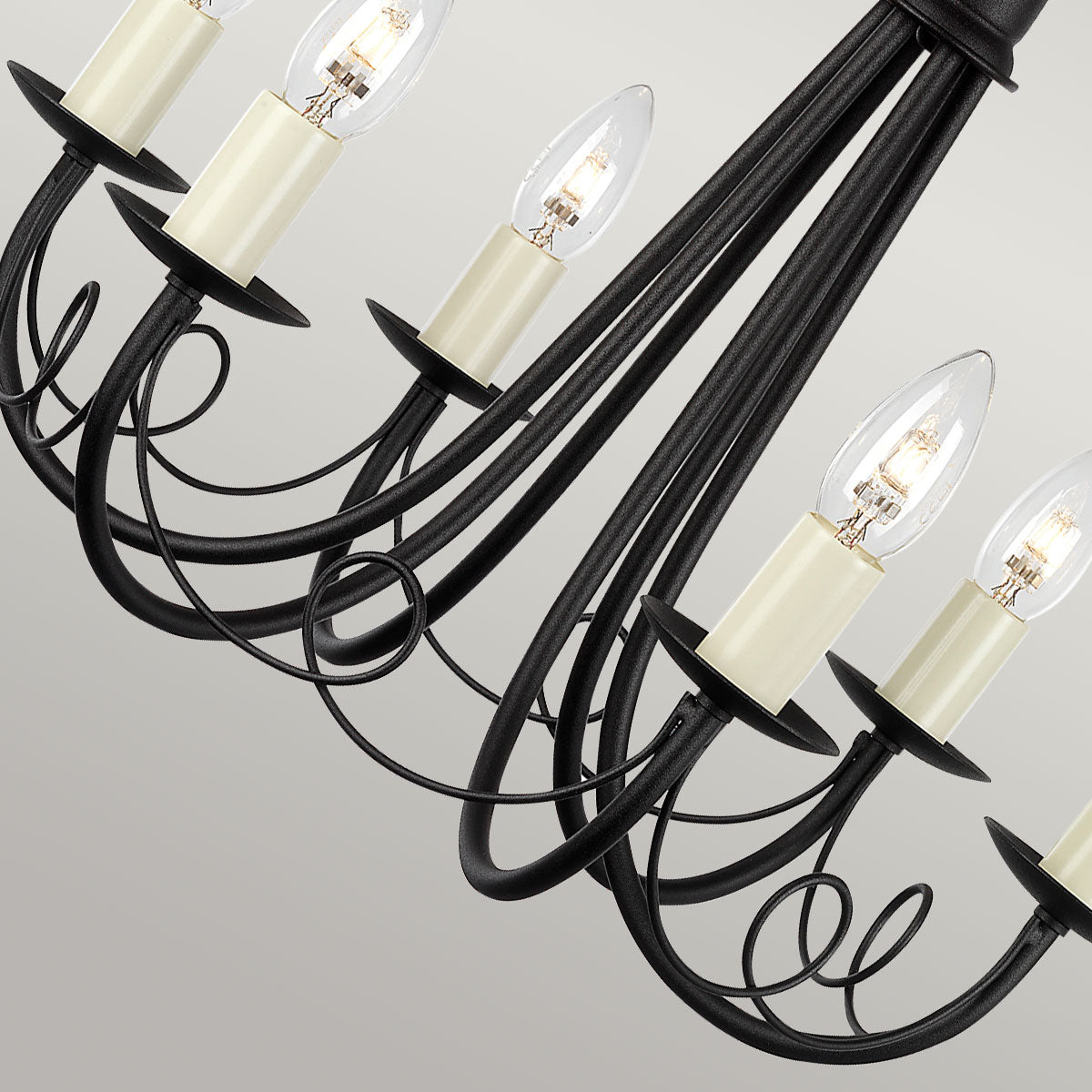 Elstead Lighting Chandelier from the Minster range. Minster 6 Light Chandelier Product Code = MN6-BLACK