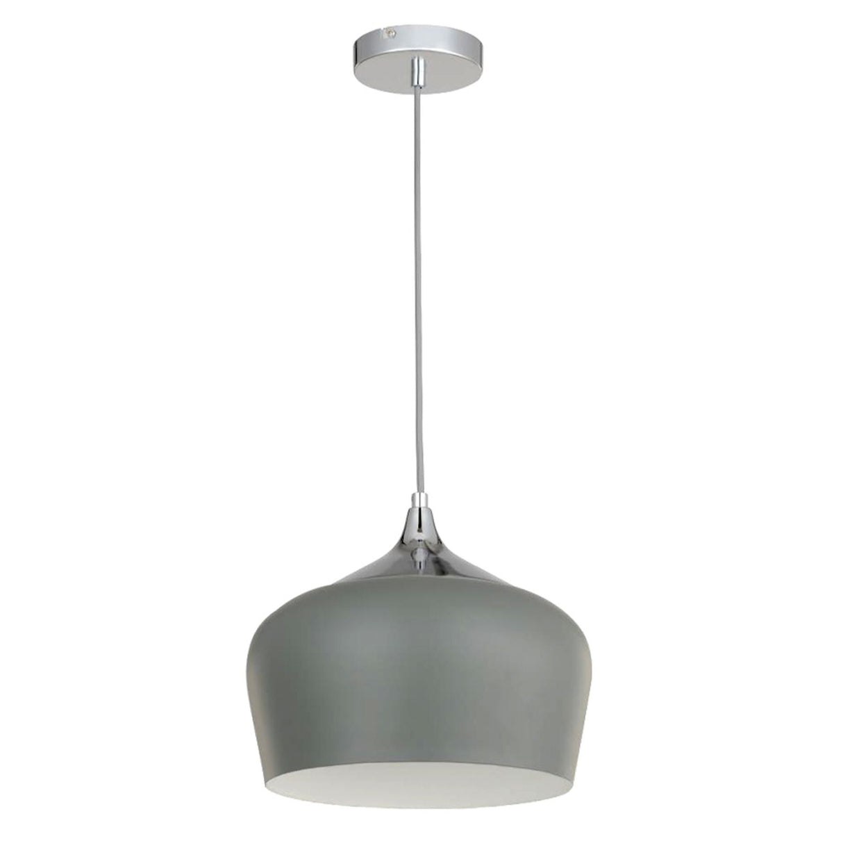 Magnalux Modena 1 Light Grey Metal Pendant Part Number - MOD01GY
