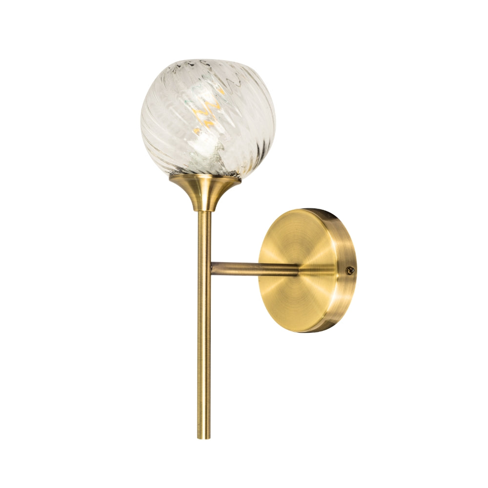 Magnalux Mona 1 Light Wall Light Antique Brass Part Number - MON01ABWL