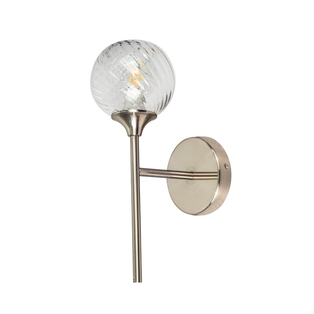 Magnalux Mona 1 Light Wall Light Satin Chrome Part Number - MON01SCWL