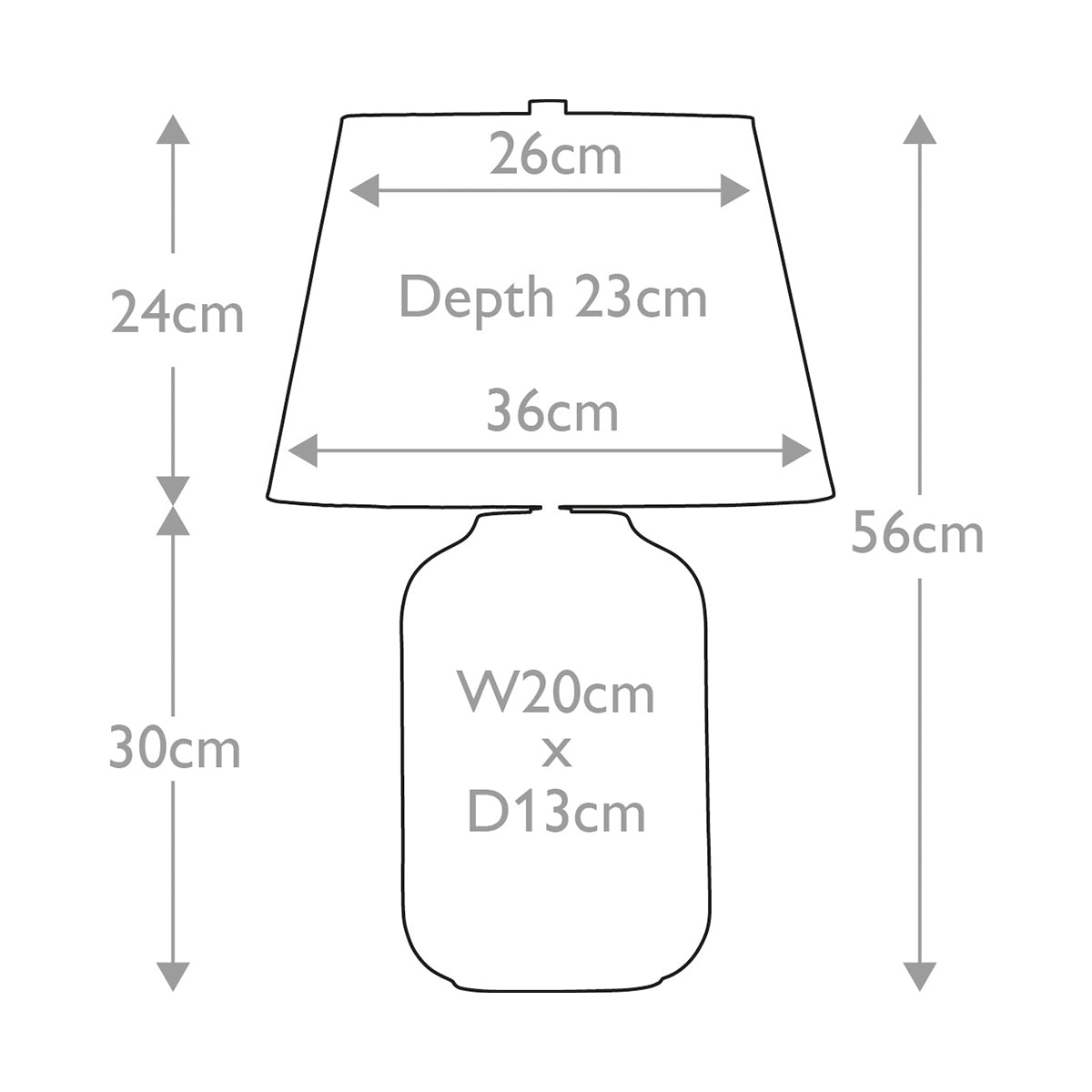 Elstead Lighting Table Lamp from the Muse range. Muse 1 Light Table Lamp - Grey Product Code = MUSE-TL-GREY
