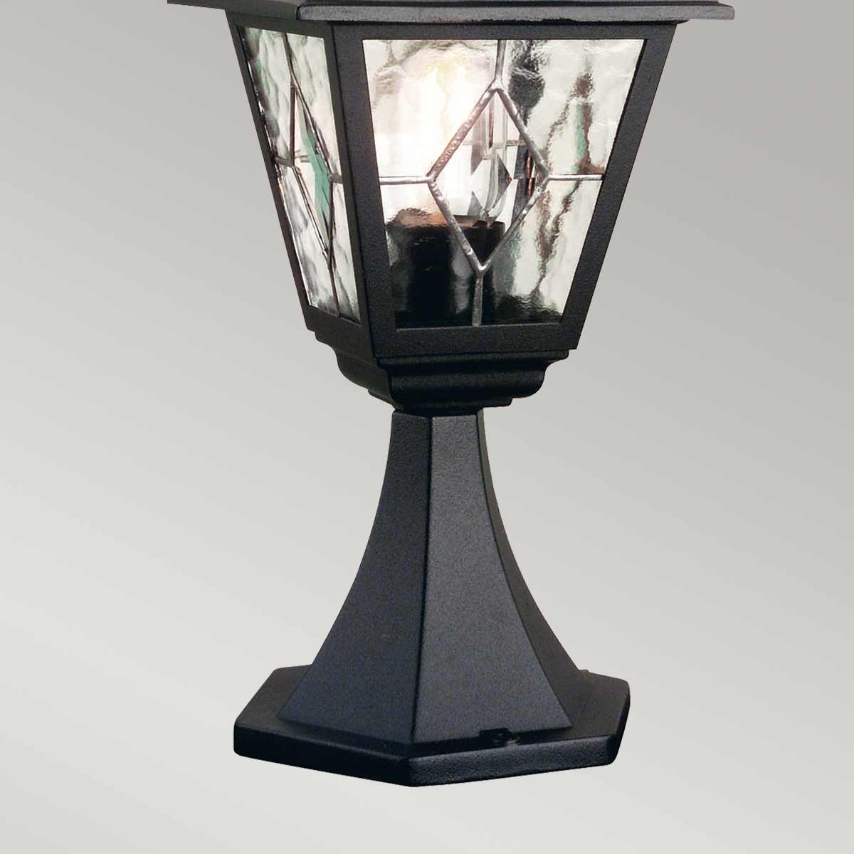 Elstead Lighting Pedestal Lantern from the Norfolk range. Norfolk 1 Light Pedestal Lantern Product Code = NR3-BLK