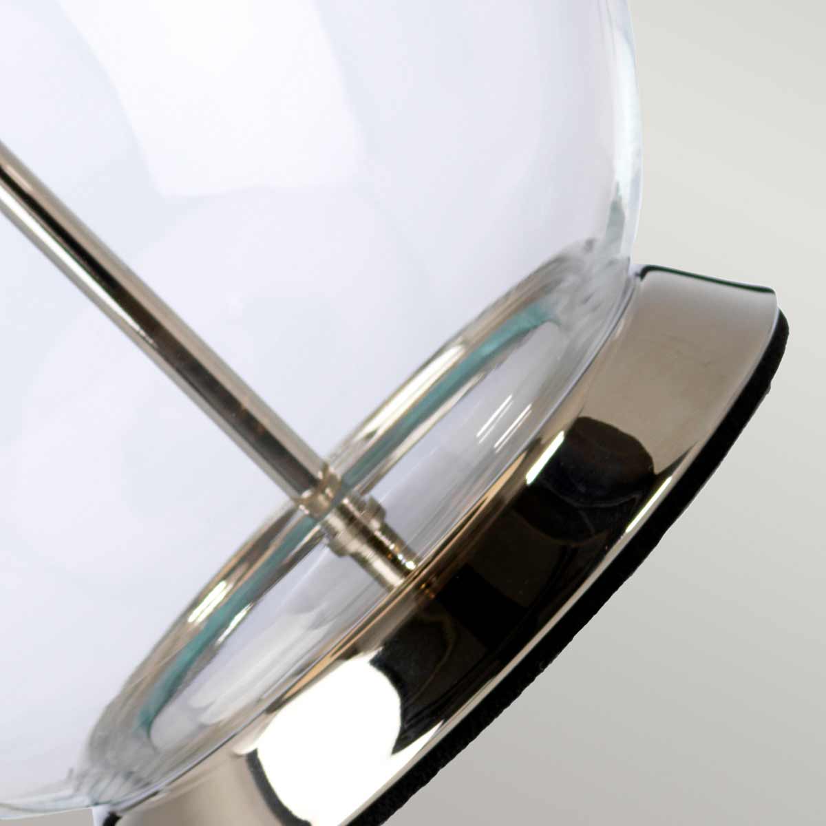 Elstead Lighting Table Lamp from the Orb range. Orb 1 Light Table Lamp (Complete with White Shade) Product Code = ORB-CLEAR-PN-WHT