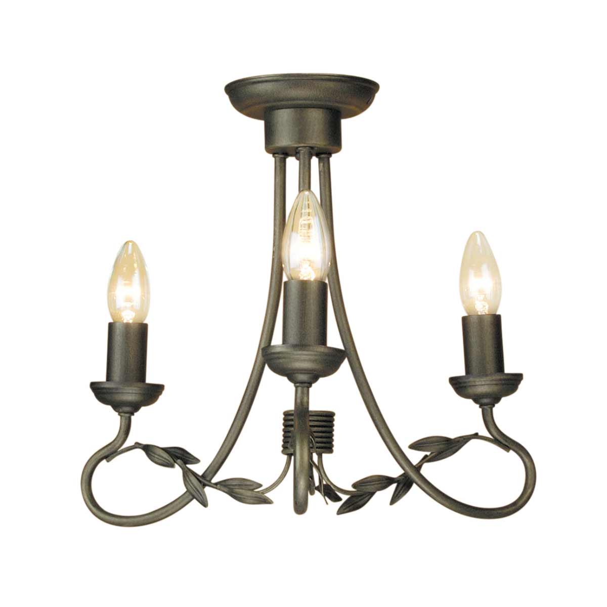 Elstead Lighting Chandelier from the Olivia range. Olivia 3 Light Chandelier Product Code = OV3-BLK-GOLD