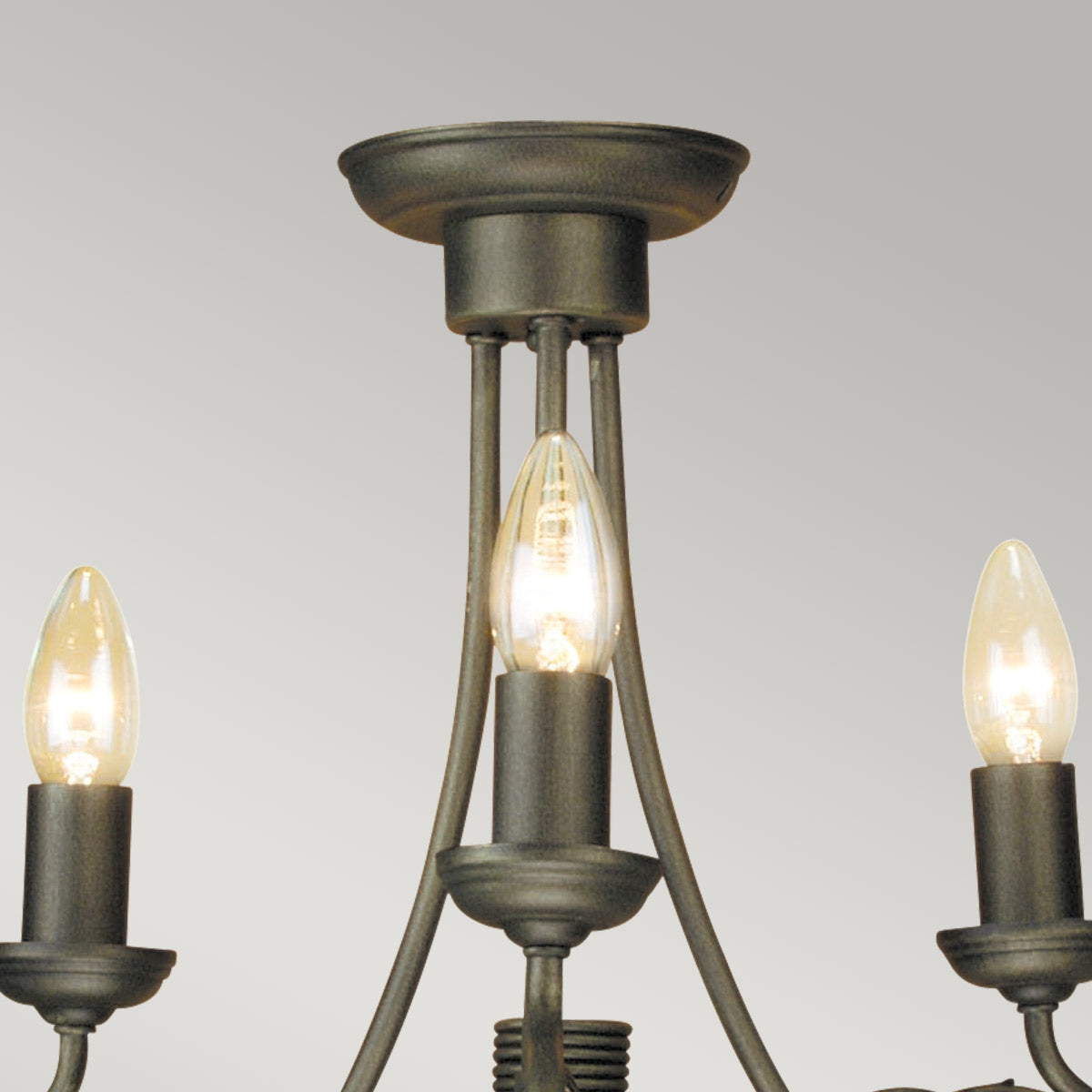 Elstead Lighting Chandelier from the Olivia range. Olivia 3 Light Chandelier Product Code = OV3-BLK-GOLD