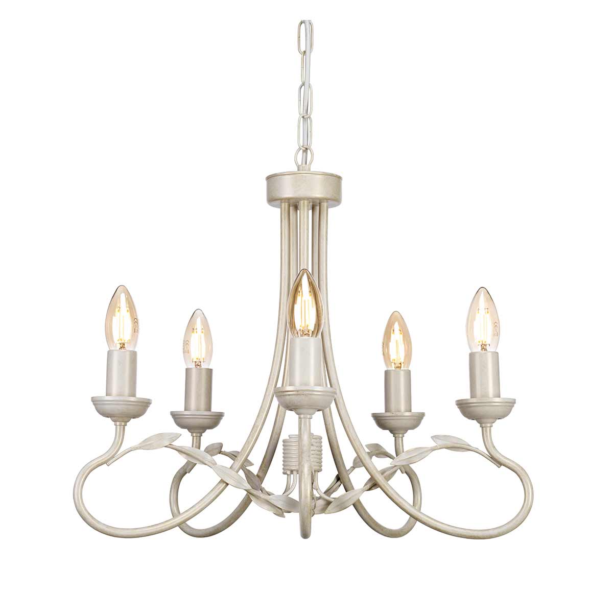 Elstead Lighting Chandelier from the Olivia range. Olivia 5 Light Chandelier Product Code = OV5-IVORY-GOLD