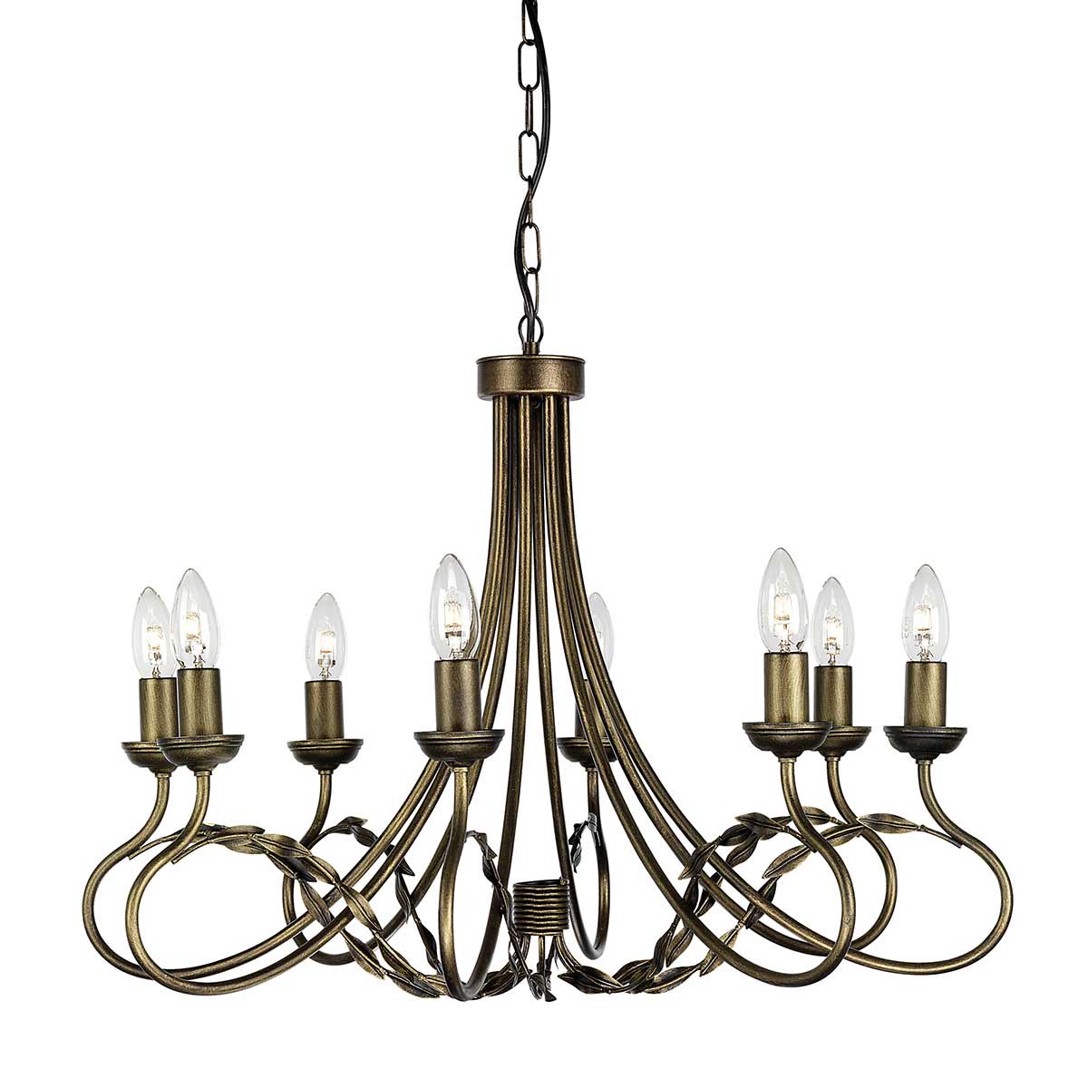 Elstead Lighting Chandelier from the Olivia range. Olivia 8 Light Chandelier Product Code = OV8-BLK-GOLD