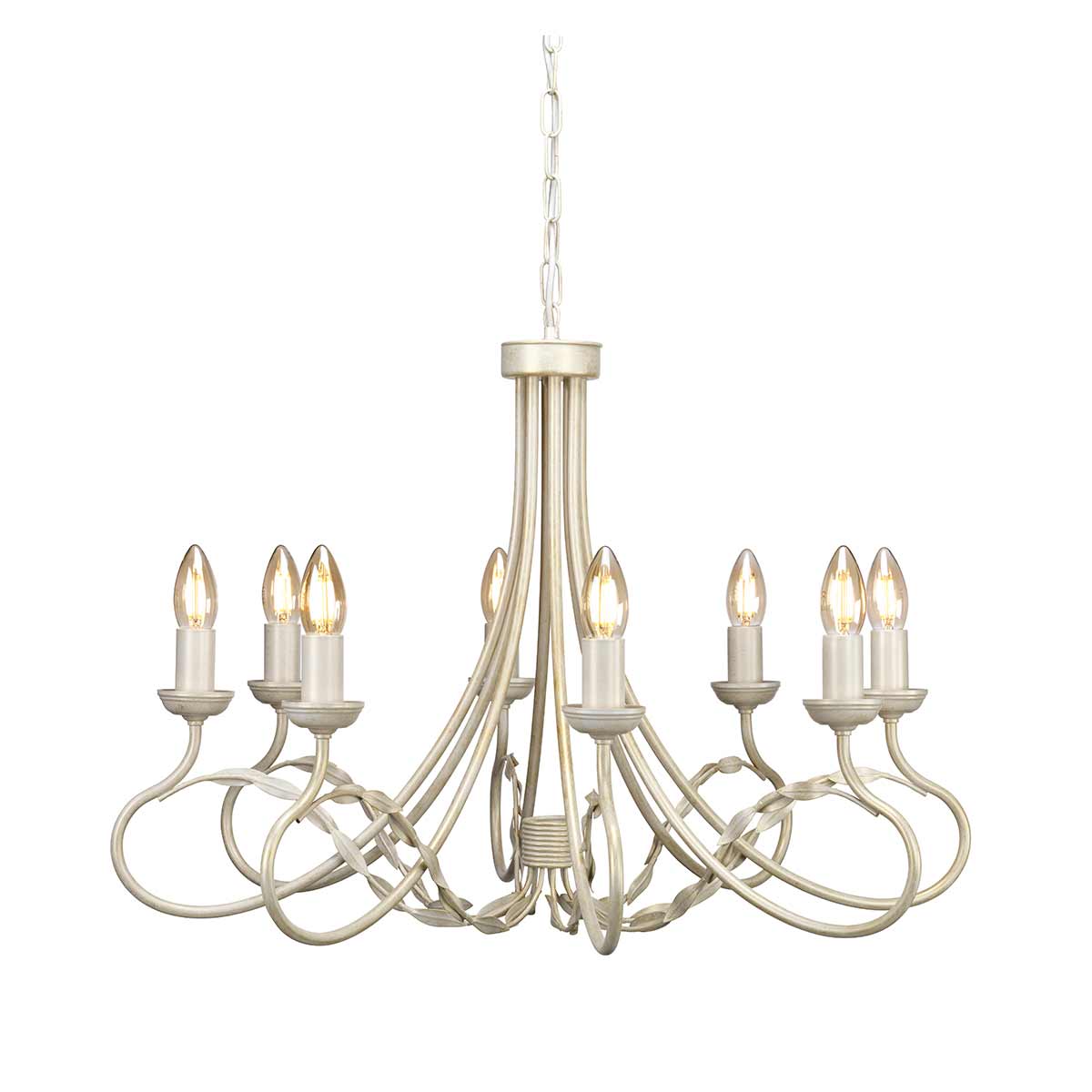 Elstead Lighting Chandelier from the Olivia range. Olivia 8 Light Chandelier Product Code = OV8-IVORY-GOLD