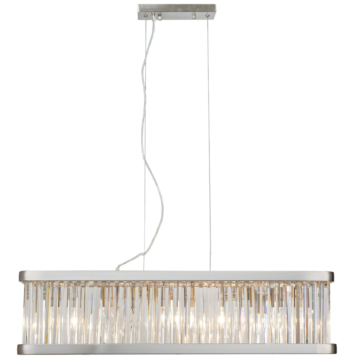 Magnalux Pandora 5 Light Long Crystal Bar Pendant Satin Chrome Part Number - PAN05SCB