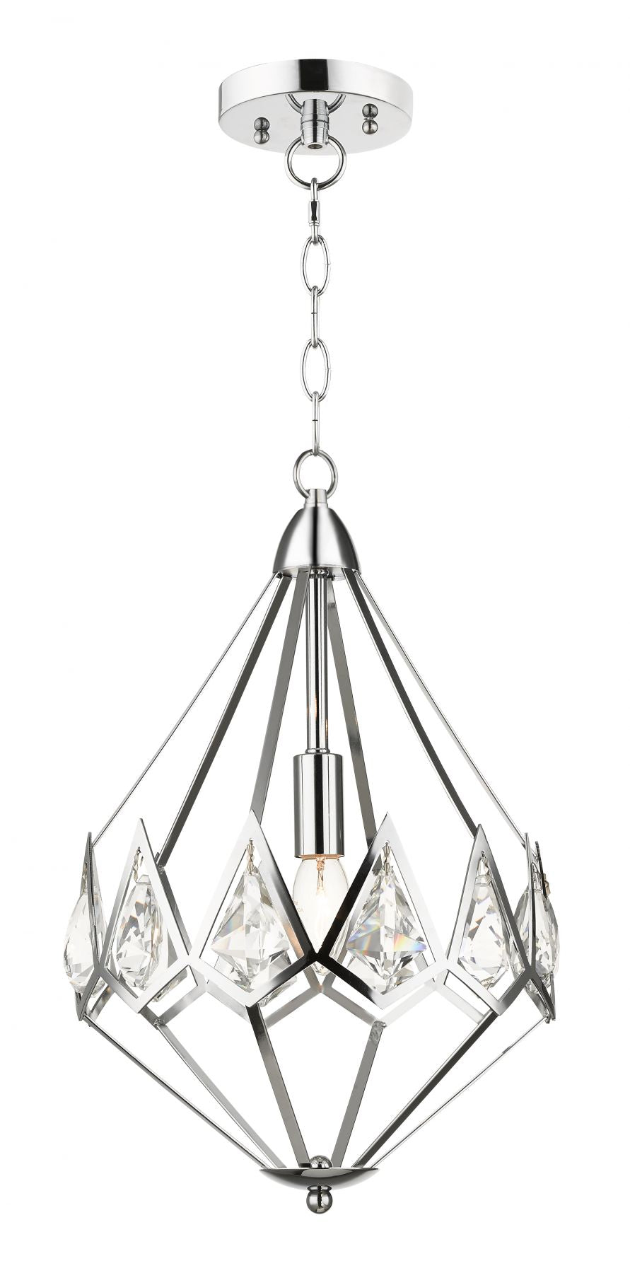 Magnalux Paragon 1 Light Crystal Pendant Polished Chrome Part Number - PAR01CH
