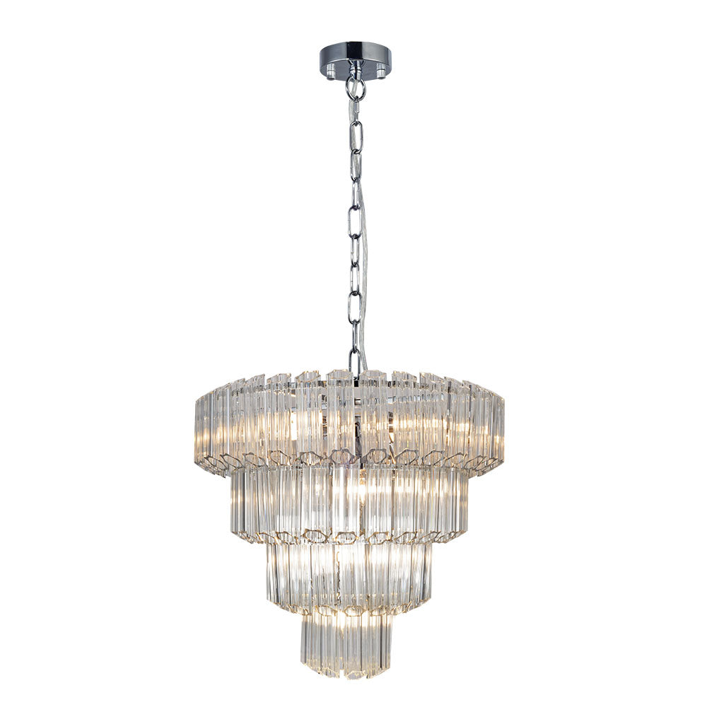 Magnalux Pierre 11 Light Polished Chrome Crystal Ceiling Pendant Part Number - PIE11CH