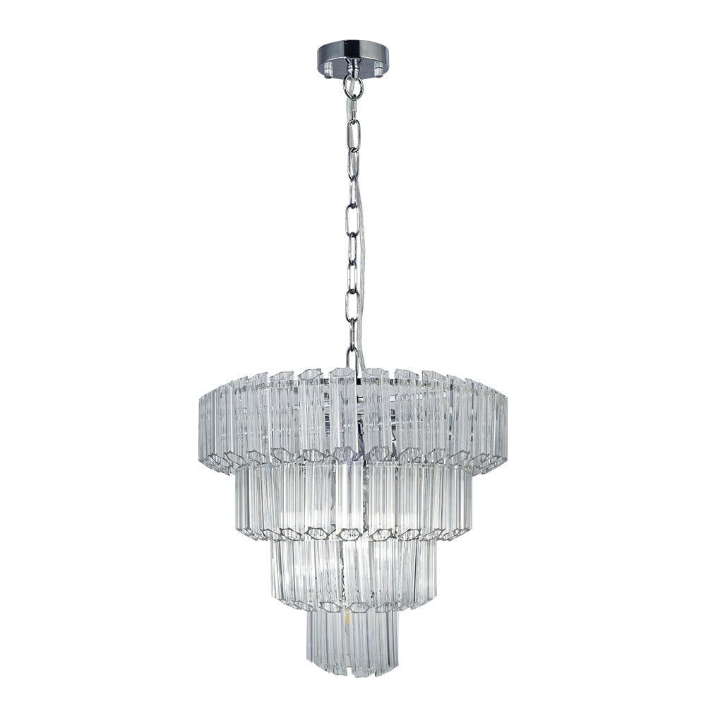Magnalux Pierre 11 Light Polished Chrome Crystal Ceiling Pendant Part Number - PIE11CH