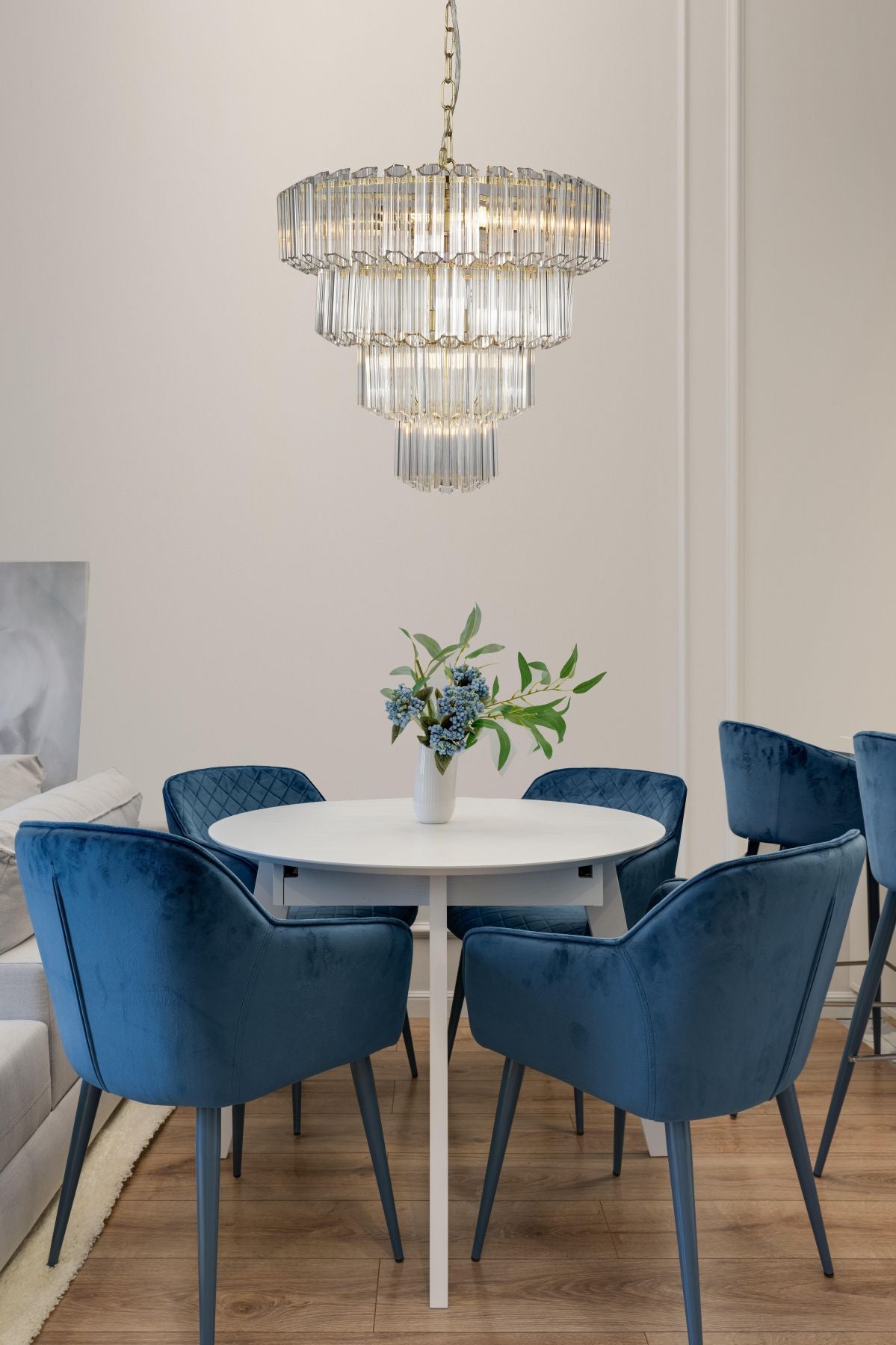 Magnalux Pierre 11 Light Satin Brass Crystal Ceiling Pendant Part Number - PIE11SB