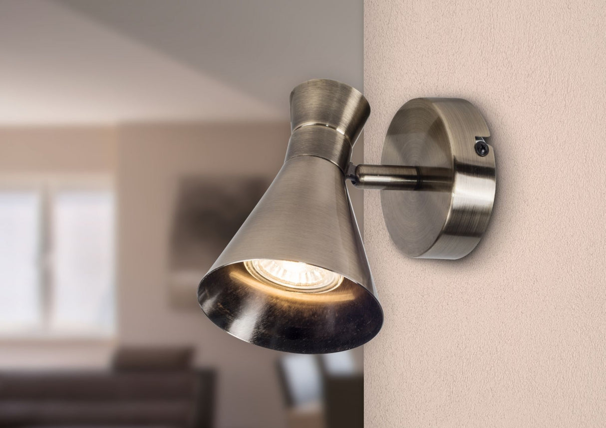 Magnalux Pixar Single Spotlight Antique Brass Part Number - PIX01AB