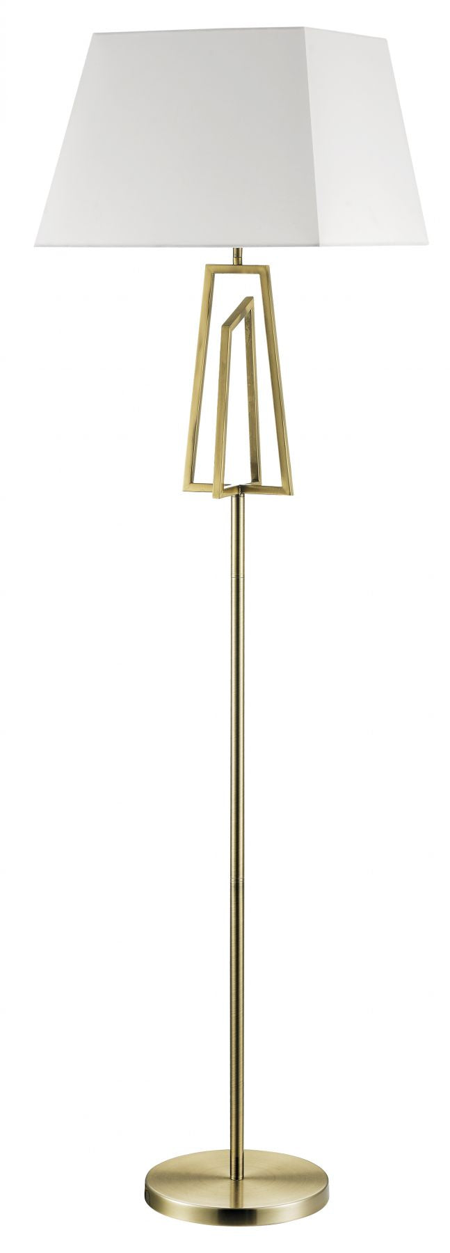 Magnalux Plaza Antique Brass Floor Lamp c/w Square Shade Part Number - PLA01ABFL