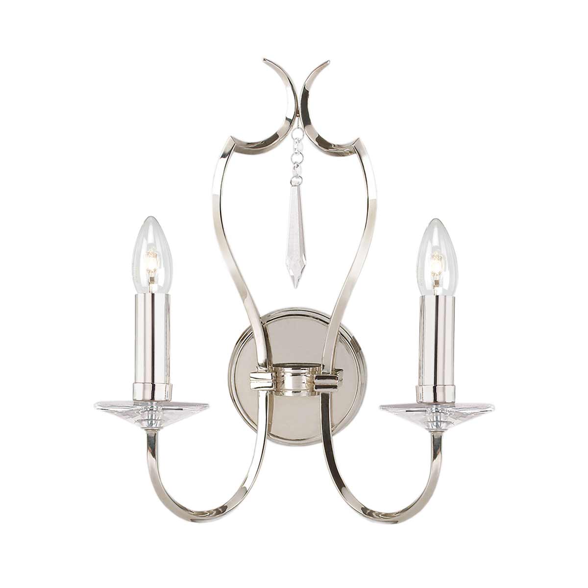 Elstead Lighting Wall Light from the Pimlico range. Pimlico 2 Light Wall Light - Polished Nickel Product Code = PM2-PN