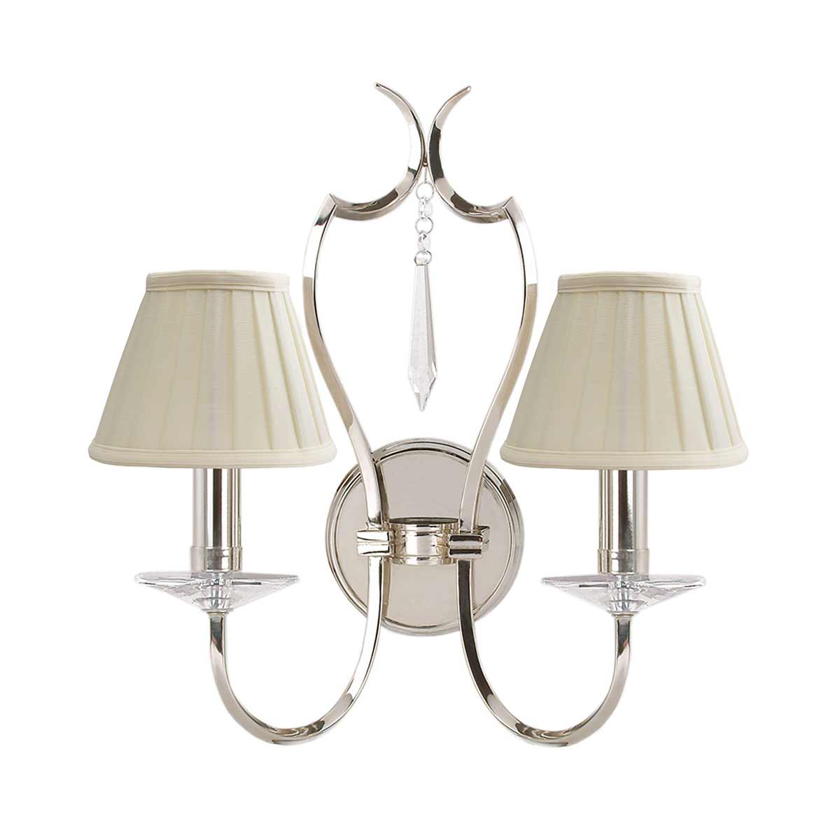 Elstead Lighting Wall Light from the Pimlico range. Pimlico 2 Light Wall Light - Polished Nickel Product Code = PM2-PN