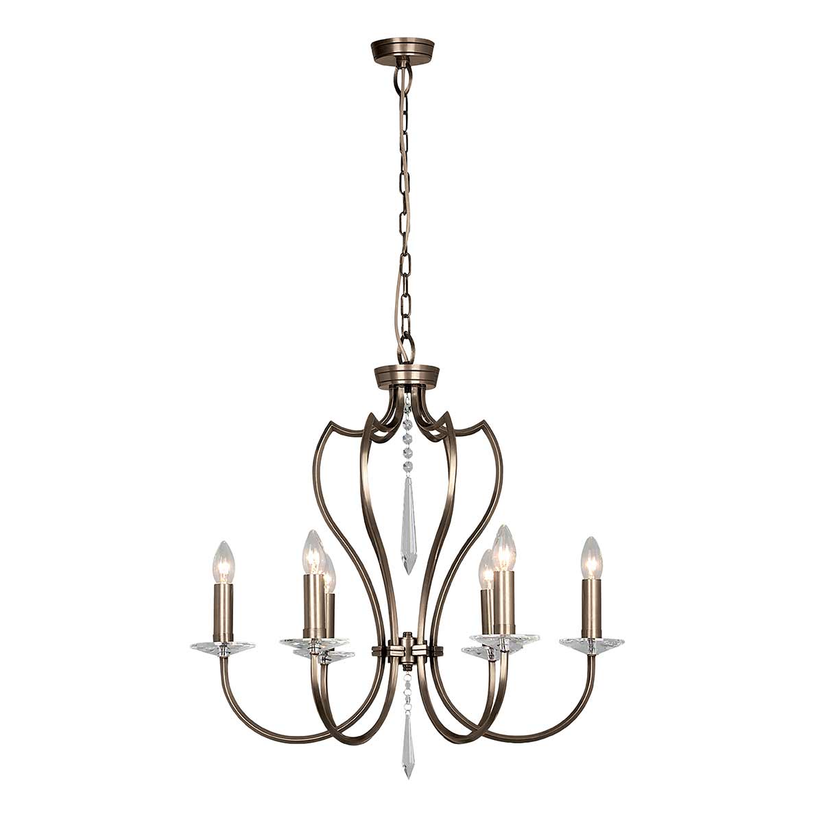 Elstead Lighting Chandelier from the Pimlico range. Pimlico 6 Light Chandelier - Dark Bronze Product Code = PM6-DB