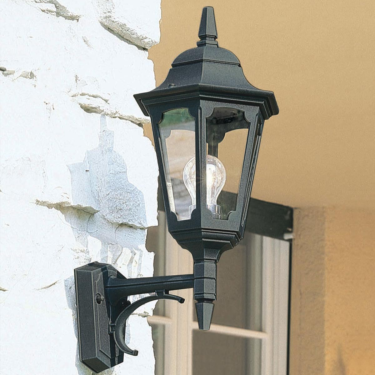 Elstead Lighting Outdoor Wall Light from the Parish range. Parish 1 Light Up Wall Lantern Product Code = PR1-BLACK