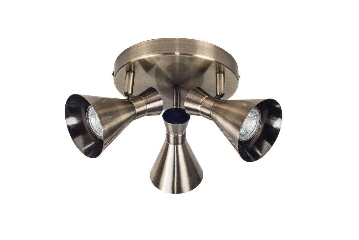 Magnalux Pixar 3 Light Spotlight Antique Brass Part Number - PIX03AB