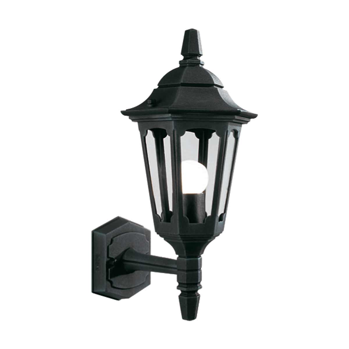 Elstead Lighting Outdoor Wall Light from the Parish Mini range. Parish Mini 1 Light Up Wall Lantern Product Code = PRM1-BLACK