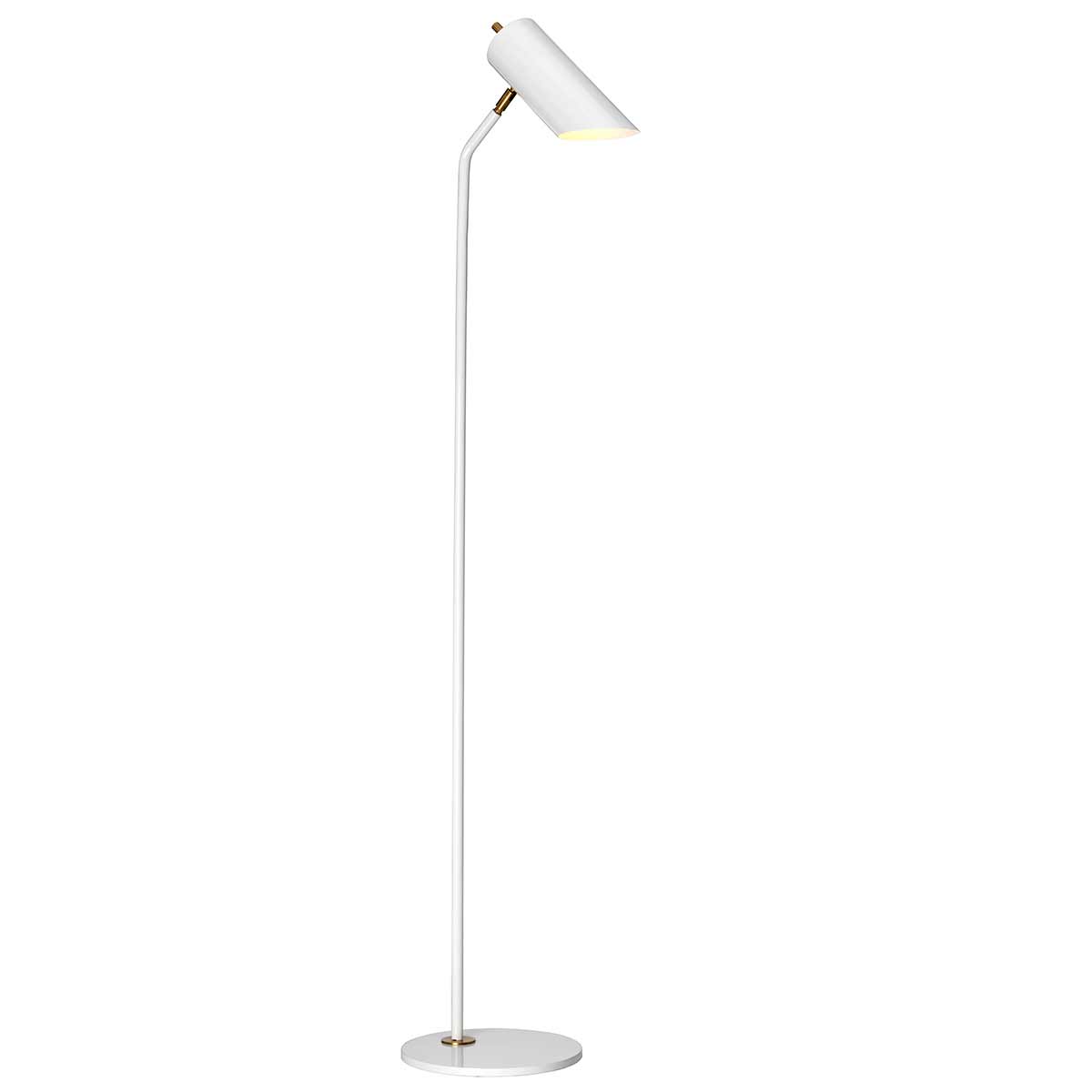 Elstead Lighting Floor Lamp from the Quinto range. Quinto 1 Light Floor Lamp - White Aged Brass Product Code = QUINTO-FL-WAB