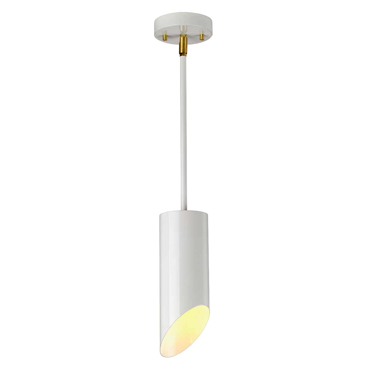 Elstead Lighting Pendant from the Quinto range. Quinto 1 Light Pendant - White Aged Brass Product Code = QUINTO1P-WAB