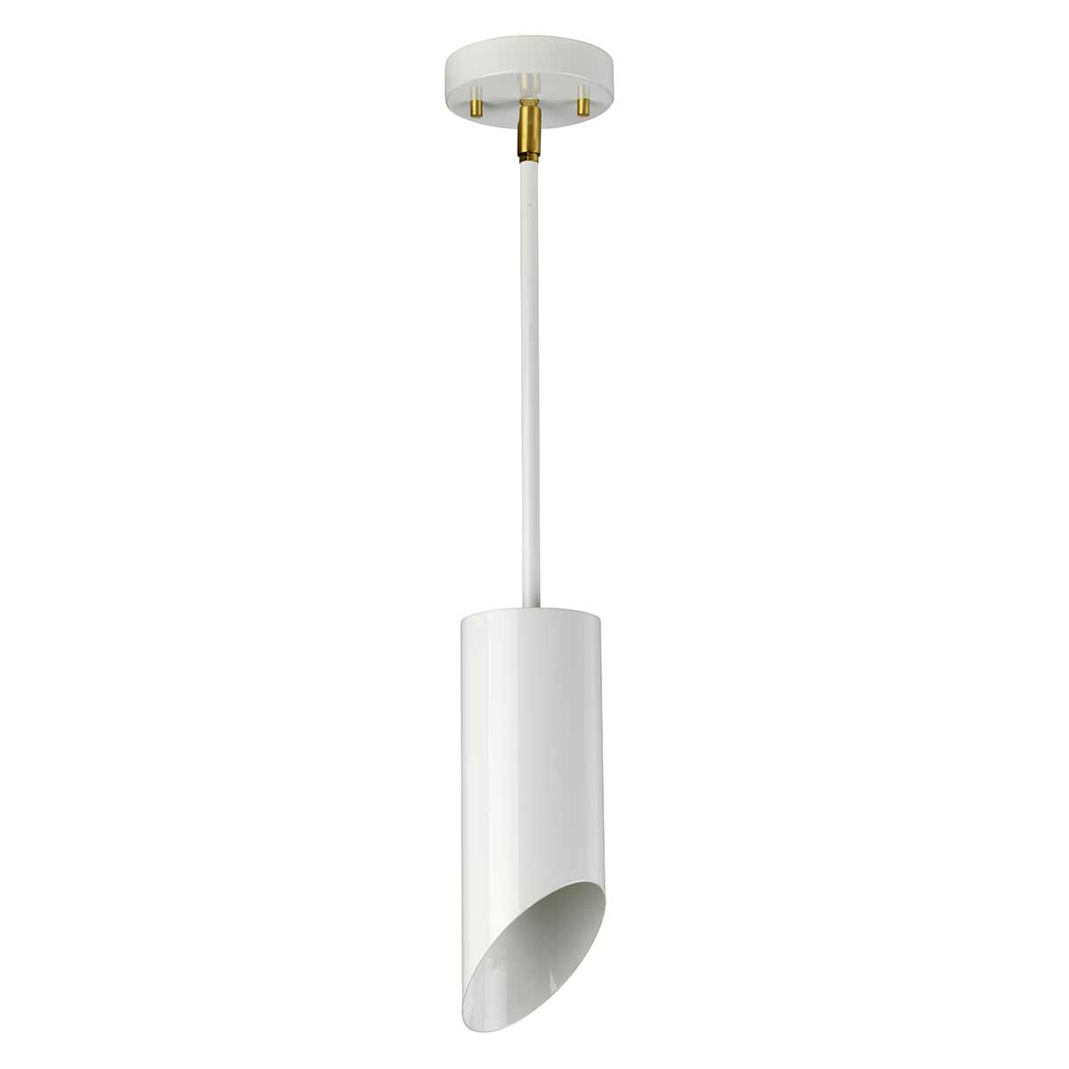 Elstead Lighting Pendant from the Quinto range. Quinto 1 Light Pendant - White Aged Brass Product Code = QUINTO1P-WAB