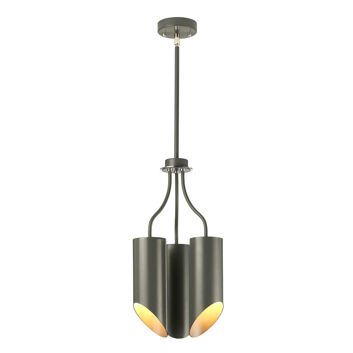 Elstead Lighting Chandelier from the Quinto range. Quinto 3 Light Chandelier - Dark Grey Polished Nickel Product Code = QUINTO3-GPN