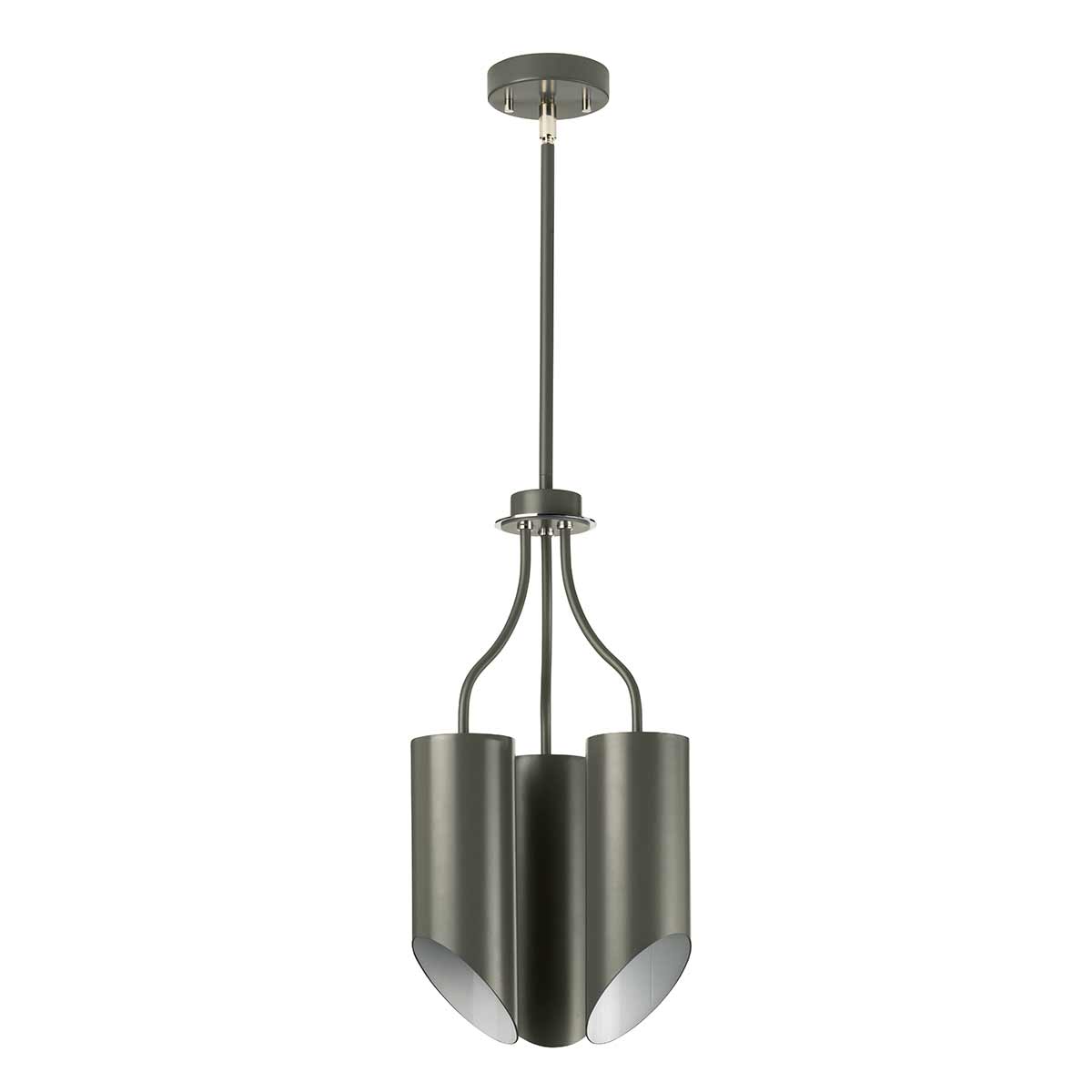 Elstead Lighting Chandelier from the Quinto range. Quinto 3 Light Chandelier - Dark Grey Polished Nickel Product Code = QUINTO3-GPN