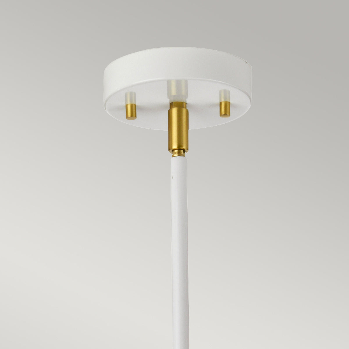 Elstead Lighting Chandelier from the Quinto range. Quinto 3 Light Chandelier - White Aged Brass Product Code = QUINTO3-WAB
