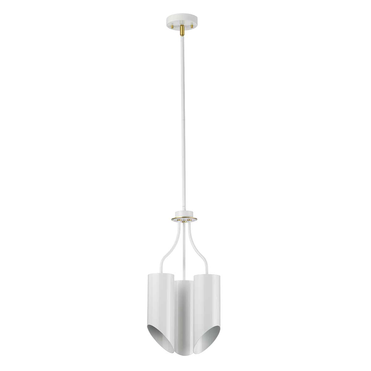 Elstead Lighting Chandelier from the Quinto range. Quinto 3 Light Chandelier - White Aged Brass Product Code = QUINTO3-WAB