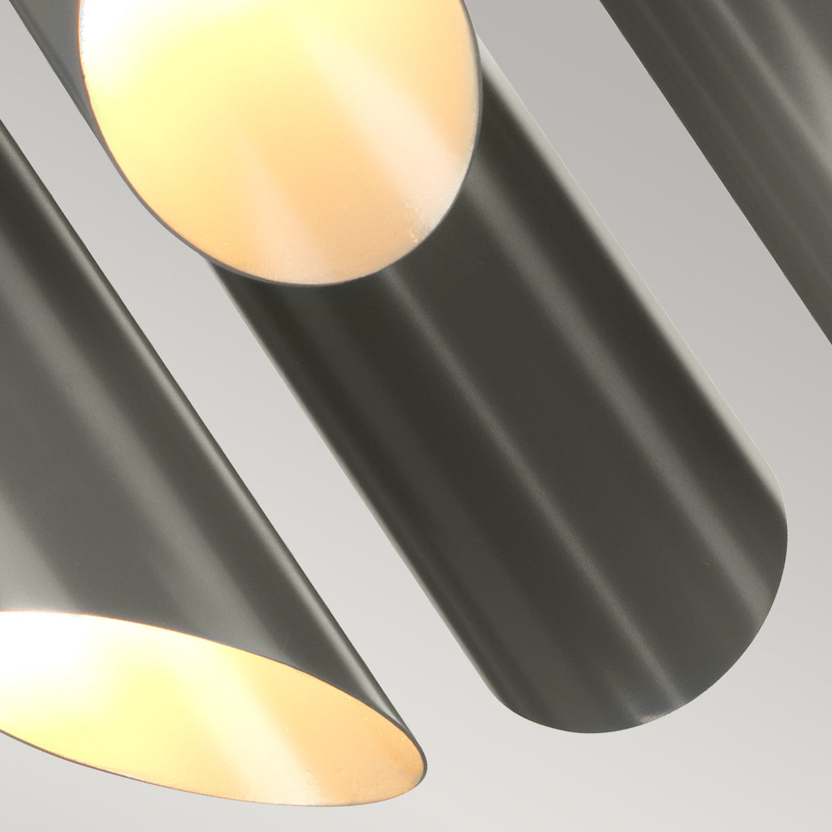 Elstead Lighting Chandelier from the Quinto range. Quinto 6 Light Chandelier - Dark Grey Polished Nickel Product Code = QUINTO6-GPN