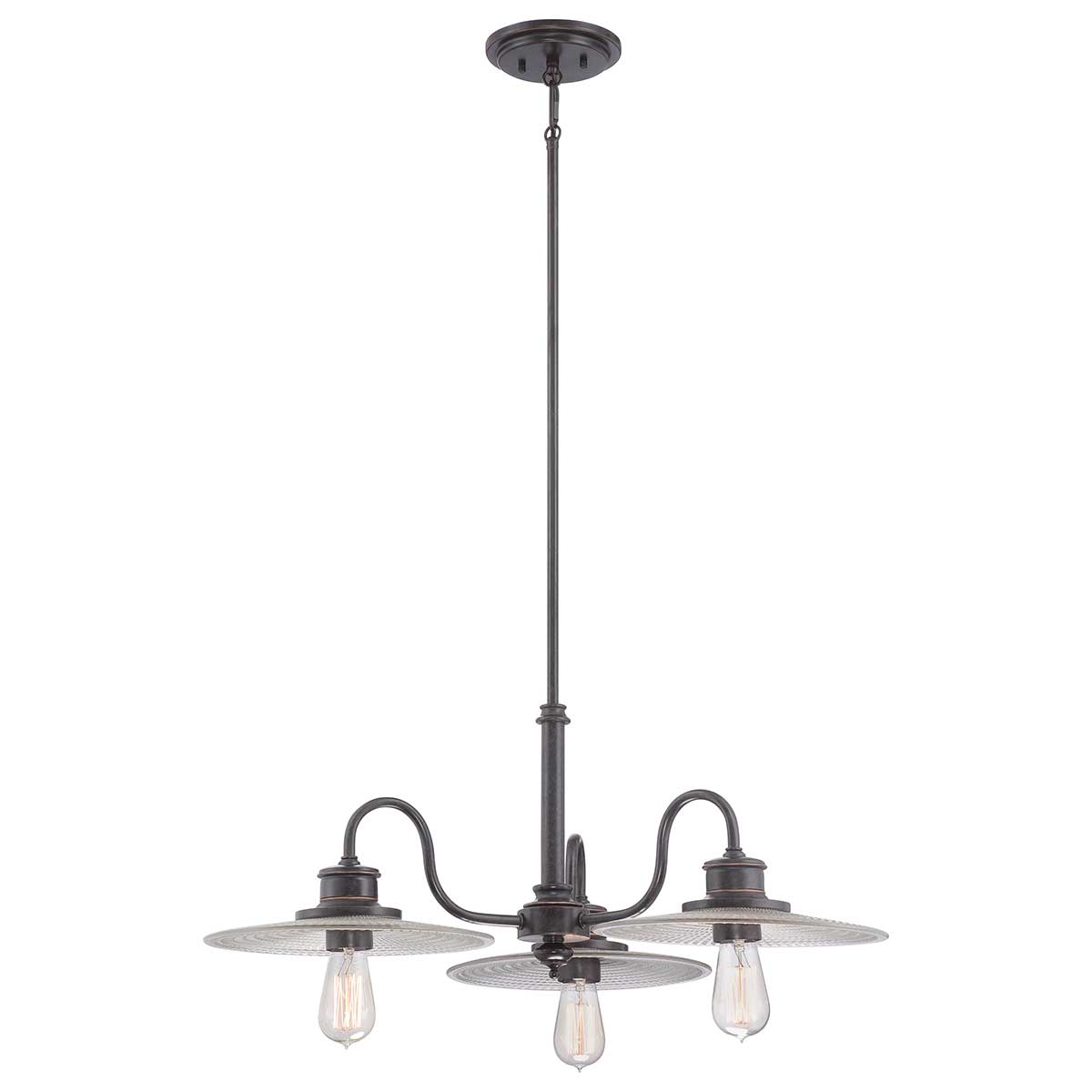 Quoizel Chandelier from the Admiral range. Admiral 3 Light Chandelier Product Code = QZ-ADMIRAL-3P-IB