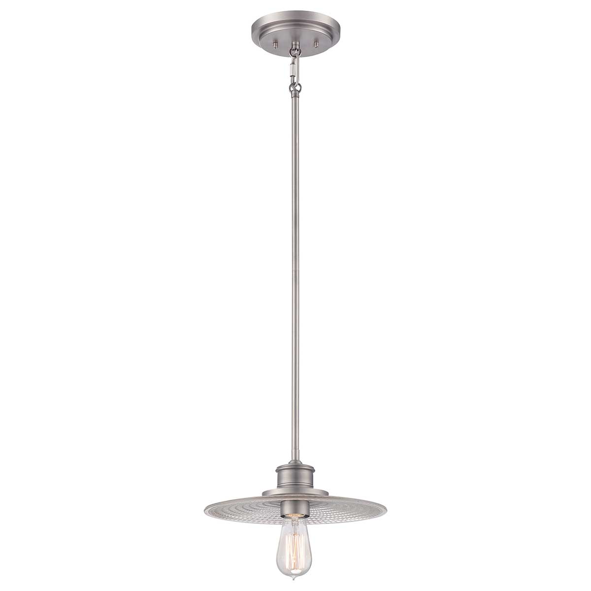 Quoizel Pendant from the Admiral range. Admiral 1 Light Mini Pendant - Nickel Product Code = QZ-ADMIRAL-P-AN
